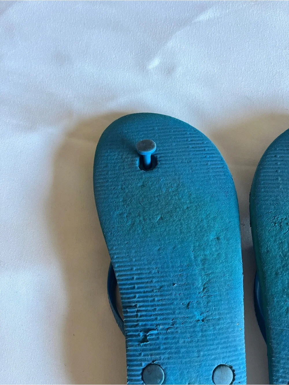 Blue Rubber Thong Flip Flop Sandals Unisex Casual Beach Shoes Approx Kids Size 5